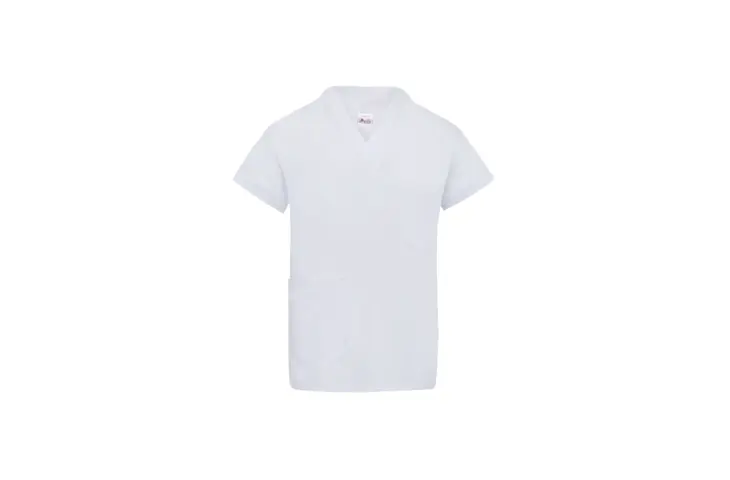 White scrub suit tunic