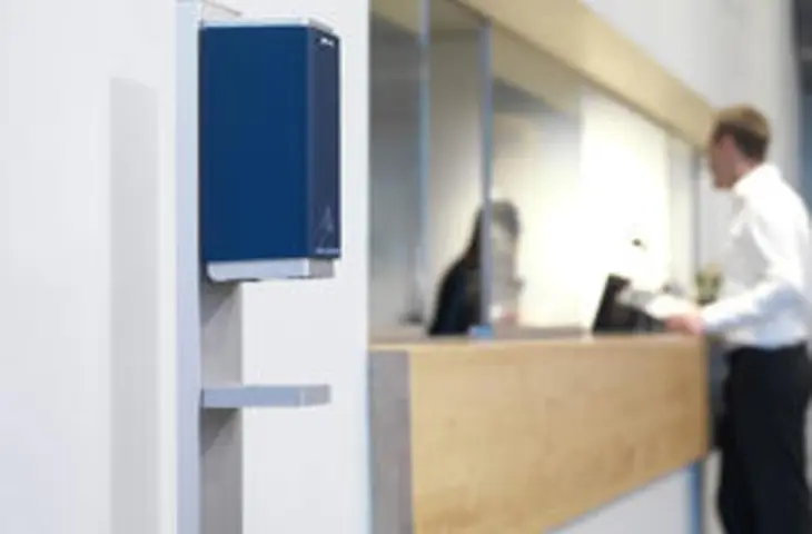 Fusion Hand Sanitiser mounted on stand