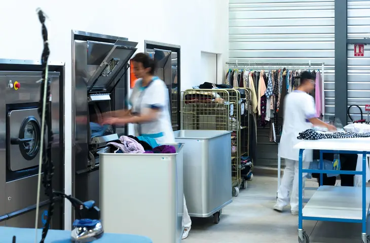 IRHC 05 Care home staff processing residents clothing