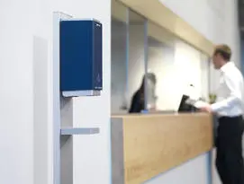 Fusion Hand Sanitiser mounted on stand
