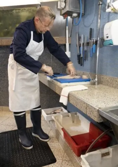 Worker at Laundry shop