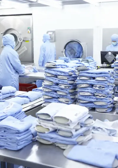 Cleanroom Garments Being Prepared For Customer